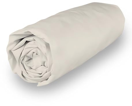 Soleil d'ocre, Spannbettlaken aus Polycotton 160x200 cm Percale Leinen, Idéal Ferienvermietung und Hotellerie