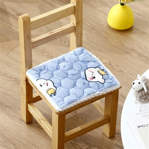 champracer Runde Stuhlkissen Sitzkissen Kinder Sitzkissen Stuhl Sitzpolster, Weiche Bequeme rutschfeste Stuhlkissen mit Bändern, für Outdoor & Indoor Gartenstuhl (Kronenbär,25x25 cm)