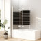 Gestreift Duschwand für Badewanne, Duschwand 120x140cm 3-teilig faltbar Duschtrennwand für Badewanne Duschabtrennung Badewanne Milchglas Badewannenaufsatz 6mm ESG Sicherheitsglas, Weiß
