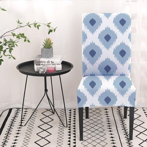 Stuhlhussen 4er Set Hellblau Elastisch Universale Spandex Stuhlbezug Abnehmbare Waschbar Stuhlhussen Schwingstühle, Hussen Für Stühle,Stuhlbezüge ​Für Hotel, Küche