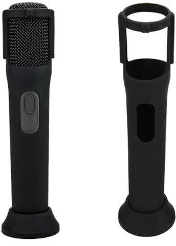 BeisDirect Silicone Case Cover for JBL PartyBox Wireless Mic, Silicone Protective Case PartyBox Wireless Mic Microphone Case Soft Skin Protective Sleeve Shockproof Protector (Black)
