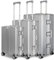WINLIFE 3in1 M+L+XL Handgepäck(53cm) + Checkin-Trolley(65cm) + XL Koffer(75cm) Reisekoffer Set mit Alu-Rahmen, ABS & TSA Nummern-Schloss | Silber