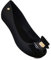 Gizelle Womens Black Jelly Flat Shoes with Bow - Ladies Comfy Slip-On Casual Wear Every-Day Jelly Ballet Shoes Ballerina Pumps, 6 UK