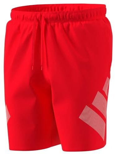 adidas Men's Logo Swim Shorts 8 INCH, Lucid red/White, S