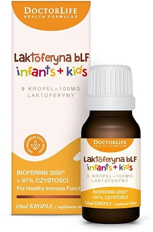 DoctorLife Laktoferin bLF Infants + Kids, Nahrungsergänzungsmittel, Bioferrin 2000, 10ml Tropfen, 100mg Lactoferin