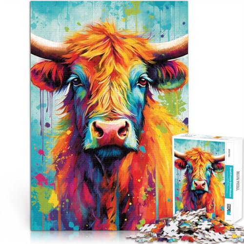 1000-teiliges Puzzle für Erwachsene Yak-Gemälde als Puzzle-Geschenk Wanddekoration einzigartige Geburtstags 26x38cm