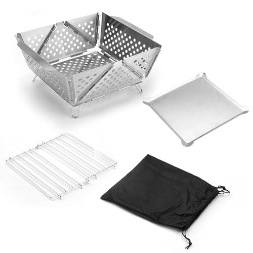 Rrlihjgu Petit barbecue d'extérieur en acier inoxydable | Barbecue portable pliable multifonction pour extérieur, terrasse, jardin, pique-nique, voyage, plage, camping et utilisation