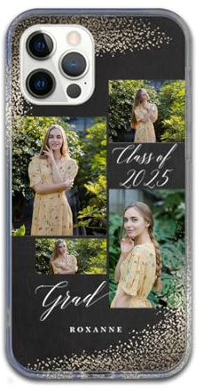 Individuelle 4 Foto & Name Weiche TPU-Handyhülle für iPhone 16 16 Pro Max 15 15 Pro 14 14 Plus 13 12 11 X XS XR 8 7 6 SE – personalisiertes Geschenk für Familie, Paare, beste Freunde
