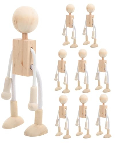 HEALSOPTHY Unfertige Holzfiguren 9 Stück zum Bemalen für Kinder | Glatte Oberfläche, Beige Ausführung, Selbstgemacht für Familie und Bastelzeit, als Weihnachtsschmuck Nutzbar