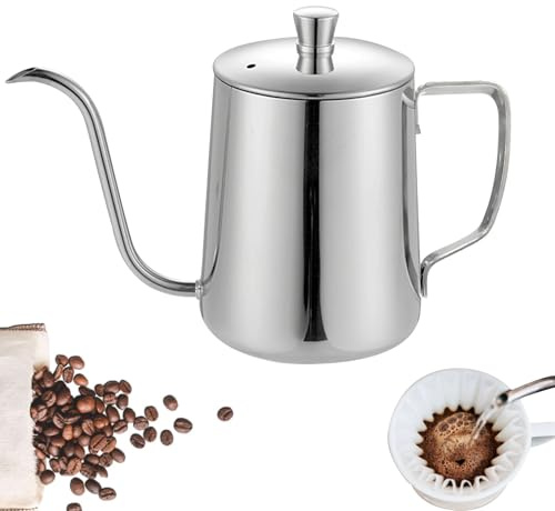 Schwanenhals Wasserkocher 350ml Edelstahl Kanne Pour Over mit Deckel