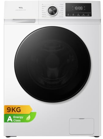 TCL 9kg, A-10% Class Energy Efficient, Front Load Washing Machine with 1400rpm Fast Spin, Smart LED Display, Multi-Program Steam Care, Safety Features- FF0924WA1UK