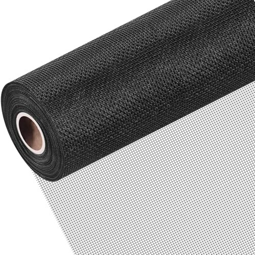 HOFUDON Upgradée Moustiquaire Fenêtre 150x500cm, Fibre de Verre | Rouleau Moustiquaire, Fibre Durable Filet Anti Insectes, Ajustable, Facile à Installer, Pour Porte, Fenêtre,Jardin - Noir