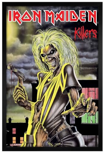Grindstore Iron Maiden (Killers) Maxi Poster - Black Wooden Framed - Framed Poster Print, Wall Decor/Art, Home Gift Idea, For Living Room, Bedroom, Home or Office Display