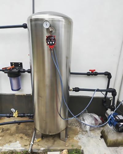 Vaso Expansion Torre de Agua de Pozo a Presión con Grifo Automático y Kit de Instalación Completo, Máquina Portátil Autoportante de Suministro de Agua, Almacenamiento(115x50cm(200L/52.8gal))