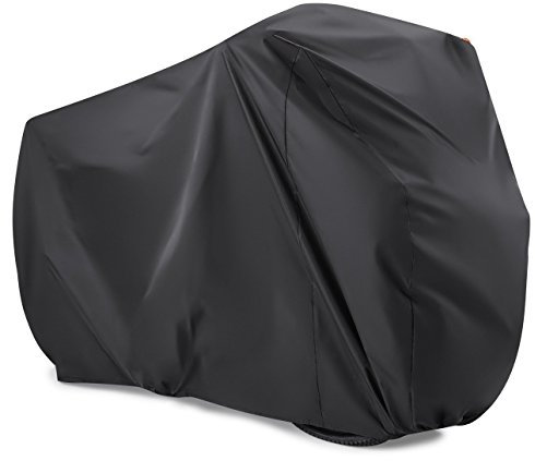 Maveek Housse de protection pour vélo en nylon 190T étanche, anti-poussière, résistant aux intempéries, avec protection UV, Pour vélo de montagne, vélo de route, sangles réglables, 2 Bike - Black