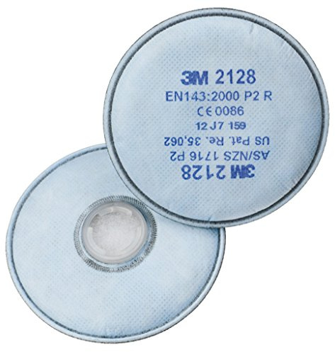 3M 2128 Partikelfilter für feste, flüssige, Ozon, organische Dämpfe und saure Gaspartikel, Typ P2R, 10 Stück
