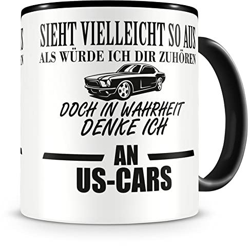 Samunshi® Keramiktasse Ich denke an US Cars 300 ml Tasse