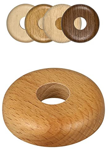 FUX 2 Pieces Wooden Radiator Pipe Cover for 15-22mm Pipes; Heating Floor Pipe Collar (19mm, Buche)