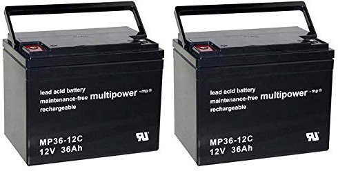 Ersatzakku für E-Scooter Rapid 2 2X Multipower 12V - 36Ah Zyklenfest AGM VRLA AKKUman Set