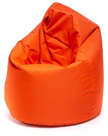 Ecopuf - Sako Pouf Sessel Outdoor - Sitzsack Kinderzimmer - Robuster Stoffsack - Entspannungssessel - Wohnungseinrichtung - Sessel Größe L - 70x110cm, Orange Nc9