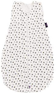 Träumeland Sommerschlafsack LIEBMICH aus Tencel, Design Weiß mit grauen Sternen, Größe 110 cm, mehrfarbig