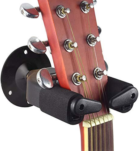 Surplex Guitar Wall Mount, Auto Lock Wall Mountable Universal Guitar Hanger with Base, Guitar Hook Holder Stand, Acoustic, Electric, Classical, Bass Guitar Stand, Mandolins, Ukulele, Guitar Accessory