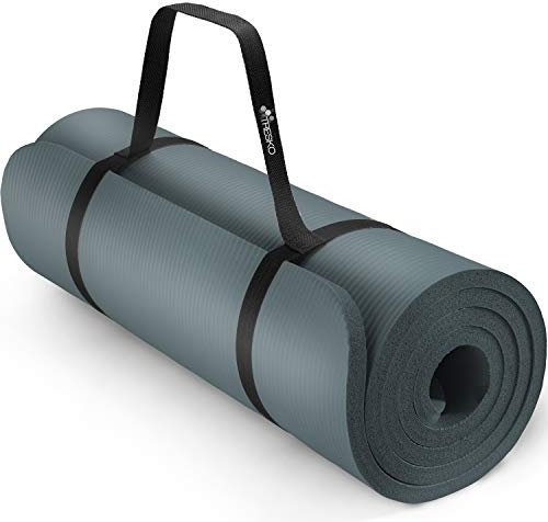 TRESKO Yogamatte Phthalatfrei - Gymnastikmatte rutschfest, Pilatesmatte Fitnessmatte mit Tragegurt, 190 x 100 x 1,5 cm Petrol