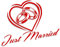 Decus Wedding Just Married Hochzeit Ringe L 0292 (rot) // Sticker OEM JDM Style Aufkleber
