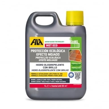 WET Eco, Protector Tonalizante con Efecto Mojado en base acuosa para Barro, Terracota y Piedra Natural muy absorbentes, 1L