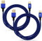 NITHO Câble Micro USB, [Lot de 2, 4M] Câble de Charge Rapide Micro USB pour Manette PlayStation 4, Xbox One et les Appareils de Micro-B, Nylon Tressé Micro-B Câbles pour Tablettes/Smartphones - Bleu