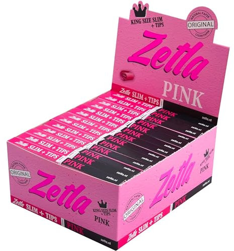 Zetla Papiers Roulants - Rose + Filtre K/S Slim - Papier Cigarette 26 Livret 33 Feuilles