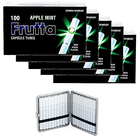 Frutta Click Hülsen mit Geschmack - Apfel Minze (Apple Mint) - 500 Hülsen inkl. gratis Etui