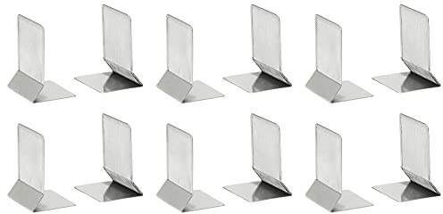 OSCO Wiremesh Bookends, Heavy Duty Metal Mesh Book Supports for Shelves, Bookcases & Desks, Non-Slip Base, Ideal for Home, Office, School or Library Use, 6 Pair (Pack of 2) – Silver