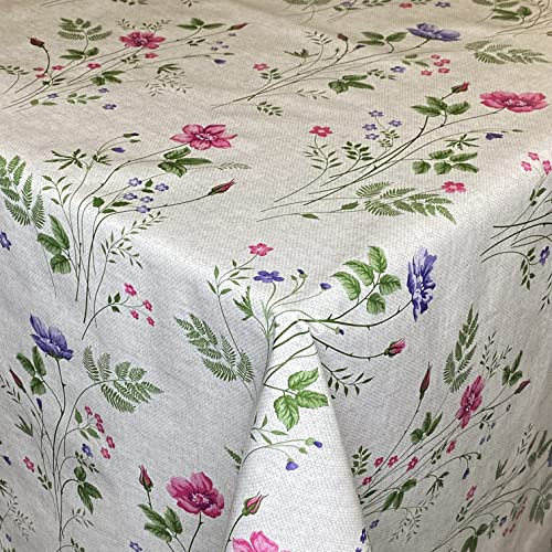 KEVKUS Wachstuch Tischdecke P3017-1 Blumen Blumenwiese eckig rund oval (Rand: Paspelschrägband, 100 x 140 cm eckig)