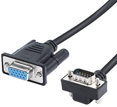 RIIEYOCA Cable VGA de 90 Grados, Ángulo Ascendente Macho a Hembra, 1080P Full HD, Monitor de Computadora, 0,5 m (U)