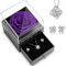 Rosa Eterna,Handmade Rosa Eternal,Rosa Reale Conservata Eterna con Orecchini Collana, Viola Rosa Eterna Rossa per Moglie, Mamma, Regalo Mamma,Regalo Compleanno,Regalo Anniversario per Lei
