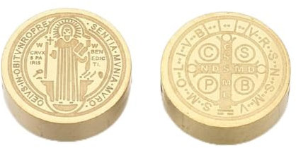 Pandahall Heilige Benedikt-Medaillenperle, 304 Edelstahl, Kreuz-Medaille, Abstandshalter, Anhänger, doppelseitig für DIY, Ostern, Rosenkranz, Halskette, Armband, Edelstahl, Edelstahl
