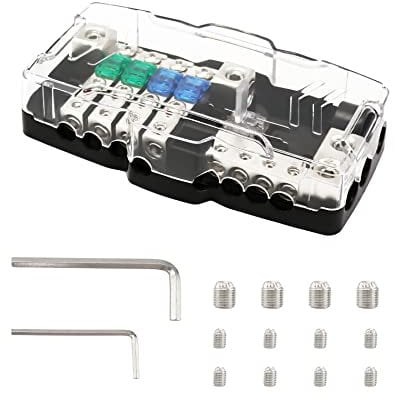 QWORK KFZ Verteilerblock Sicherungshalter, Camper KFZ Verteilerblock, Mini ANL Sicherungskasten, für Auto,Boot,Van,Suv,LKW