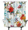 Ulticool Duschvorhang - Blume Vogel Natur Blumen - 180 x 200 cm - Waschbar - Anti Schimmel - mit 12 Ringen - Rot Pink Orange Blau Lila Grün