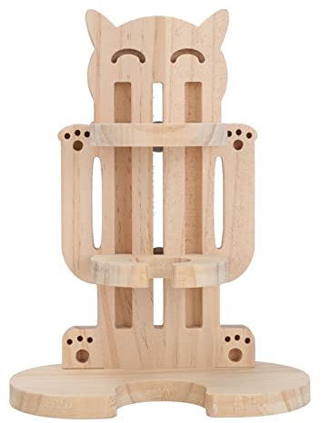 Small Pet Water Bottle, Adjustable Height Wooden Stand for Hamsters, Gerbils, Rats – Durable Free Standing Cage Accessory for Small Animals