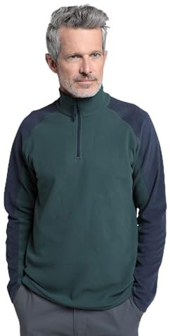 Mountain Warehouse Polaire Ashbourne pour Homme - Sweat en Micropolaire - Couche intermédiaire Anti-Bouloches - Haut à Entretien Facile - Idéal pour l'extérieur, Hiver Kaki Foncé M