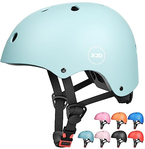 XJD Kids Helmet Toddlers Bike Helmet Age 3-13 Years Adjustable Skateboard Helmet for Cycle BMX Scooter Roller Skating for Children Boys/Girls (Light Blue, Small)