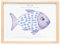 DEL MÀ Unique & Personal Gästebild Taufe Fingerabdruck Gäste Bild Gästebuch personalisiert Mädchen Jungen mit Fisch Taufgeschenk Geschenk (mit und ohne Bilderrahmen) (Lila)