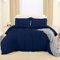 Utopia Bedding Bettwäsche 200x200 Set - Mikrofaser Bettbezug 200x200 cm + 2 Bestickte Kissenbezüge 50x75 cm - Marineblau