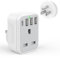 UK to US Plug Travel Adapter, USA Travel Adapter with 4 USB Ports (1 USB C Fast Charger) American to UK Plug Adapter for US Canada Mexico Thailand and More(Type B)