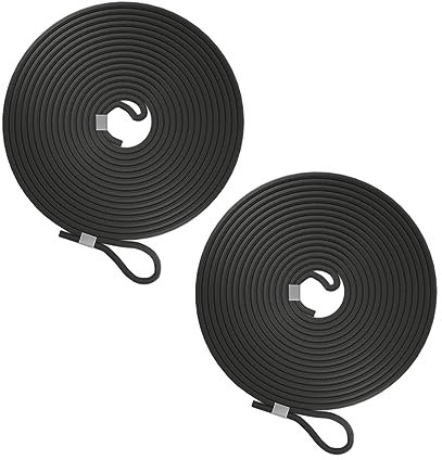 Relaxdays Gummiseil 2er Set, Auto, Kofferraum, 7,5m, Expanderseil, Schlaufe, Anhänger & Camping, Planenspanner, schwarz