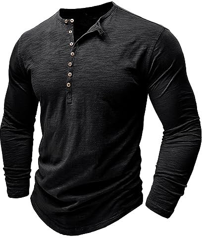 NOAGENJT Men's Shirts Long Sleeve White Relaxed Fit Heavyweight Long-Sleeve Logo Graphic T-Shirt