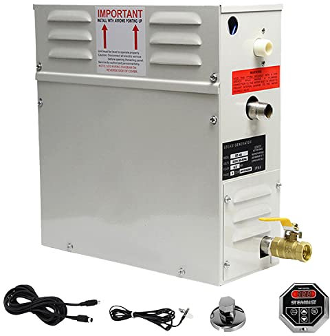 Qiang 220v/380v Kit Generatore di Vapore per Bagno Sauna Generatore di Bagno Turco per Spa,Casa,Commerciale con Controller Digitale 25-55 ℃,per 3-20m³ Riscaldamento Spazio,380V-6.0KW