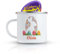 Personalised Enamel Easter Bunny Mug with Name and Chocolatte Egg- Easter Eggs for Kids, Perfect Easter Gifts for Kids, Ideal Easter Presents for Children - Unique Easter Cups, Easter Mug, Easter Gift