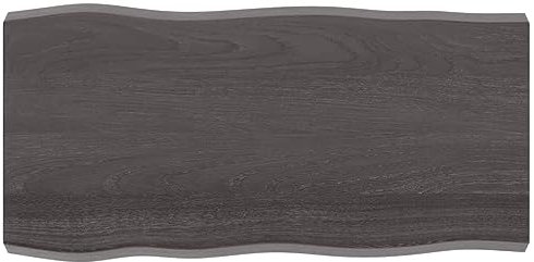 Massivholz-Tischplatte, Baumkante, Massivholzplatte, Baumkante, Holzplatte, Ersatz-Tischplatte, Holzplatte für Heimwerker, Arbeitsplatten & Tische, 60 x 50 x 4 cm, massives Eichenholz, unbeh